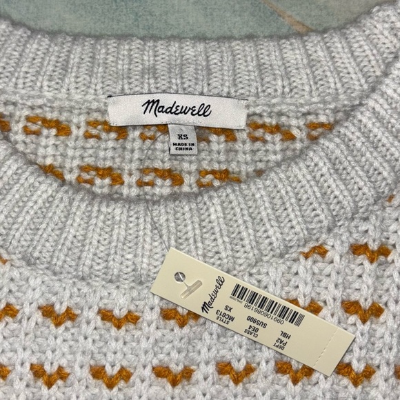 NWT Madewell Striped Barfield Sweater women’s size XS wool blend - Picture 3 of 8